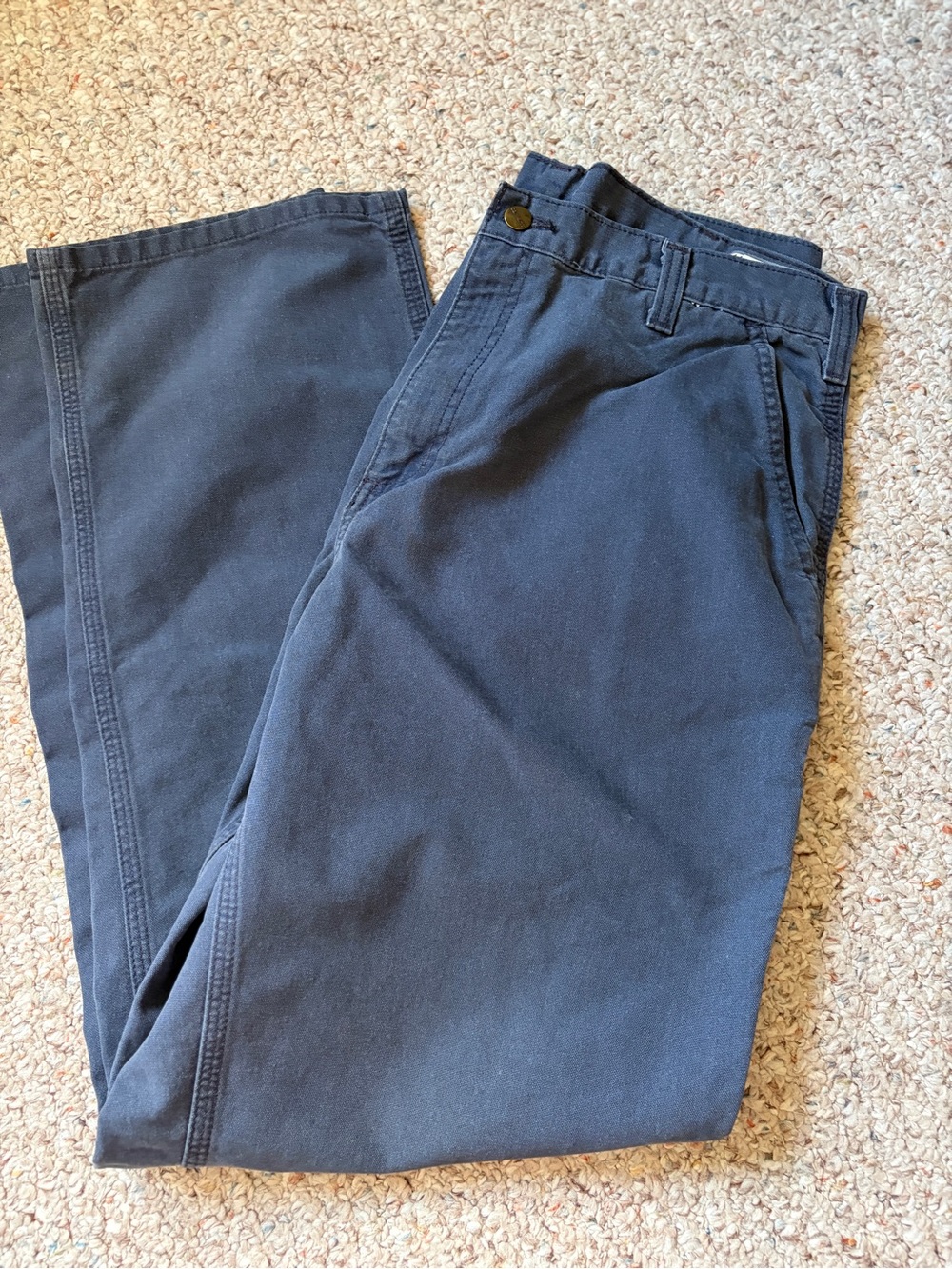 Carhartt Carpenter Pants Mens 36x34 Dungaree Fit Canvas Workwear blue utility